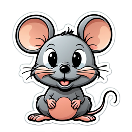 cartoon mouse cute SVG PNG design with clean design elements