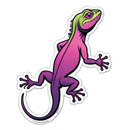 artistic lizard sticker SVG PNG design with clean design elements