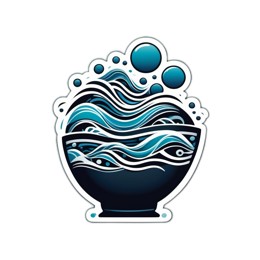 bowl waves bubbles SVG PNG design with clean design elements