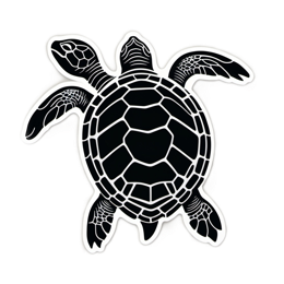 turtle blackwhite sticker SVG PNG design with clean design elements