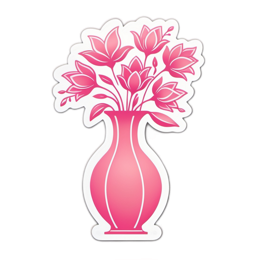 flower vase pink SVG PNG design with clean design elements, pink floral elements