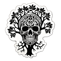 halloween skull tree SVG PNG design with clean design elements
