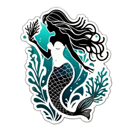 mermaid coral SVG PNG design with clean design elements