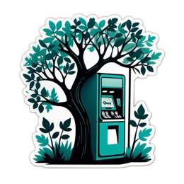 atm tree sticker SVG PNG design with green floral elements
