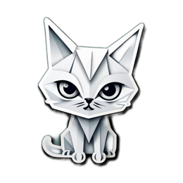 artistic white cat SVG PNG design with clean design elements