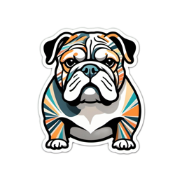 artistic bulldog sticker SVG PNG design with clean design elements