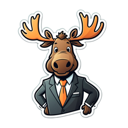 cartoon moose business SVG PNG design