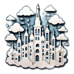 castle clouds stars SVG PNG design