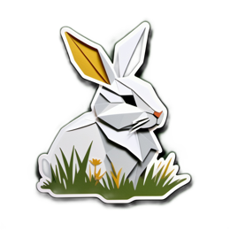 rabbit paperart SVG PNG design with clean design elements