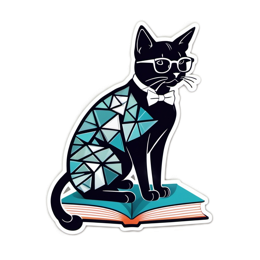 cat book glasses SVG PNG design