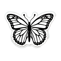 artistic black butterfly SVG PNG design with clean design elements