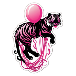 tiger balloon SVG PNG design with clean design elements