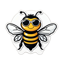 funny bee sticker SVG PNG design with clean design elements