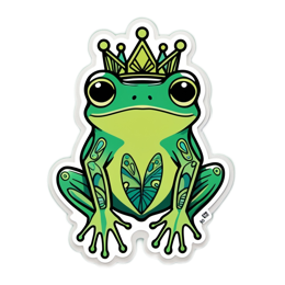 frog crown SVG PNG design with clean design elements