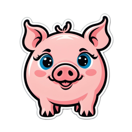 pig cartoon SVG PNG design with clean design elements