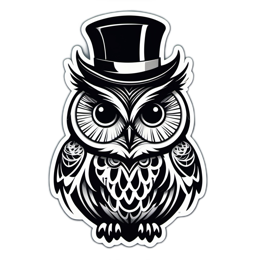 owl tophat SVG PNG design with clean design elements