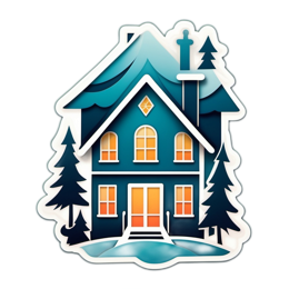 house scenery SVG PNG design with clean design elements
