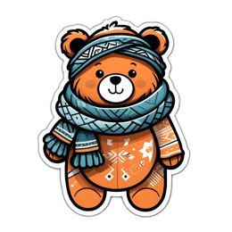 fuzzy bear scarf SVG PNG design