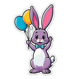 bunny balloons SVG PNG design with clean design elements
