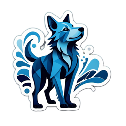 artistic bluewolf SVG PNG design with clean design elements