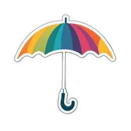 rainbow umbrella SVG PNG design with clean design elements