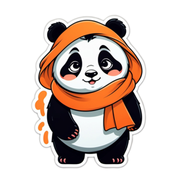 panda sticker character SVG PNG design with clean design elements