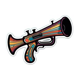 colorful trumpet sticker SVG PNG design with clean design elements