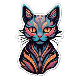 vibrant cat SVG PNG design with clean design elements