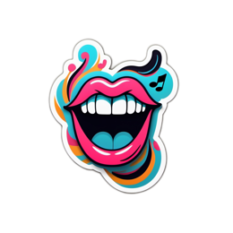 sticker colorful mouth SVG PNG design