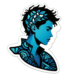 sticker blue profile SVG PNG design