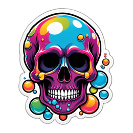 skull colorful bubbles SVG PNG design with clean design elements