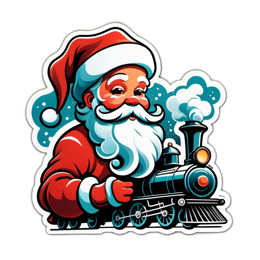 fantasy santa train SVG PNG design with clean design elements
