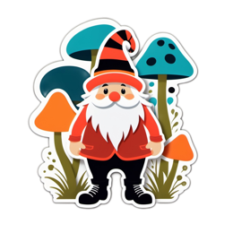 gnome mushrooms SVG PNG design with clean design elements