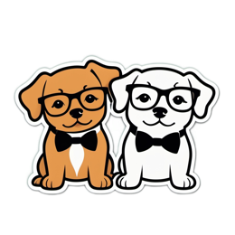 dogs glasses bowties SVG PNG design