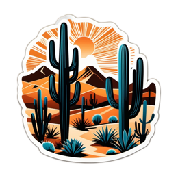 sunset cacti SVG PNG design