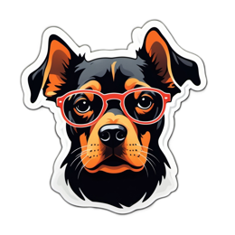 sticker dog glasses SVG PNG design with clean design elements