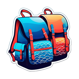 backpacks colorful SVG PNG design with clean design elements