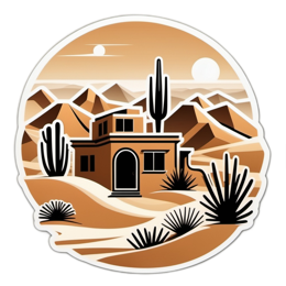 desert scene sunset SVG PNG design