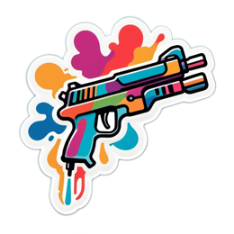 colorful gun sticker SVG PNG design with clean design elements
