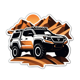 offroad vehicle mountains SVG PNG design with clean design elements