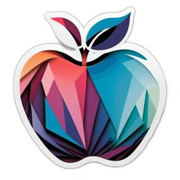 stylized apple SVG PNG design with clean design elements