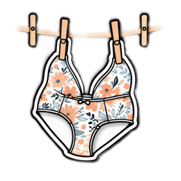 fashion underwear flowerprint floral SVG PNG design with clean design elements, orange and blue floral elements