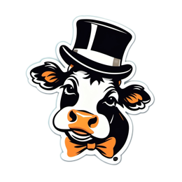 cow hat bowtie SVG PNG design with clean design elements