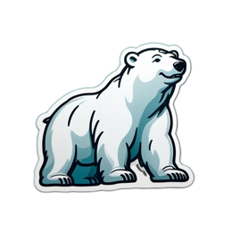 polarbear sticker SVG PNG design with clean design elements