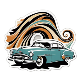 sticker car vintage SVG PNG design with clean design elements