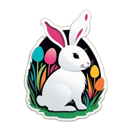 rabbit colors SVG PNG design with clean design elements