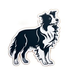 sticker collie SVG PNG design with clean design elements