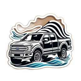 truck waves SVG PNG design with clean design elements