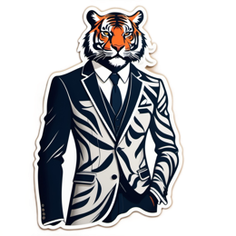 tiger suit SVG PNG design with clean design elements