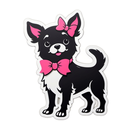 sticker black chihuahua SVG PNG design